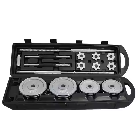 Factory Wholesale High Quality Adjustable Electroplating Plating 50kg Weight Lifting Chrome Barbell