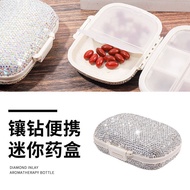 Mini Wholesale Sealed Compartment Box Seven Days Diamond-Studded Pill Capsule Compartment Separate S