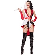 [MOMO] S-XL Sexy Movie Kuira COS Costume Black White Witch Spotted Dog Cruella Costume Halloween Cos
