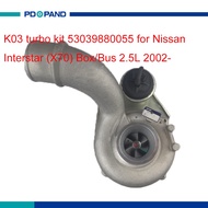 motor turbo kit K03 turbolader for Nissan Interstar X70 G9U 720 diesel engine 2.5L 53039880055 53039700055 14411-00QAD M