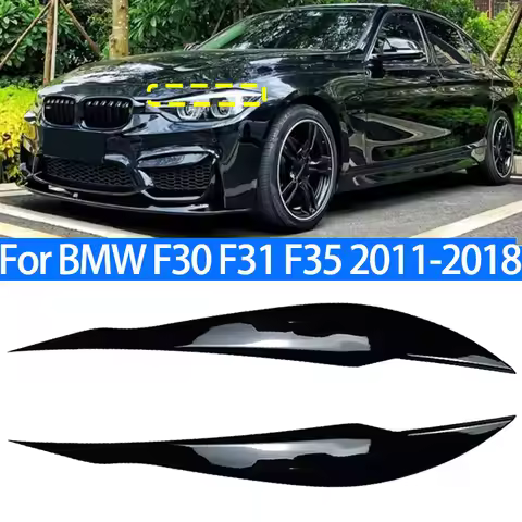 For BMW F30 F31 F35 320i 328i 335i 320i 328i 318i 320i Gloss Black Car Headlight Eyebrow Eyelid Head