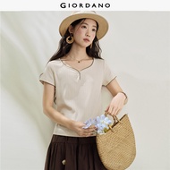 GIORDANO Women T-Shirt Warm Weather T-Shirt Moderate Thickness T-Shirt Slight Elasticity T-Shirt 183