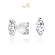 RIO DIAMONDS Marquise Solitaire Lab grown Diamond Earrings 10K White Gold