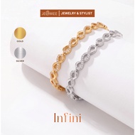 Infini women's bracelet with infinity symbol design and Cz Jesmee stone - H5555