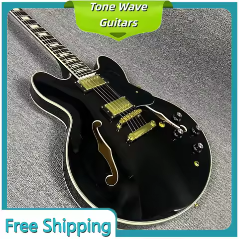Black 40Inch ES335 Guitar Rosewood Neck Maple Body 22Tone HH Pickup Fixed Bridge Rock Classic Design