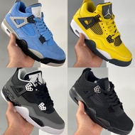 Kasut bola keranjang retro universiti Air Jordan 4 biru aj4 fear pack flash army black cat Kasut suk