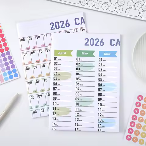 2026 Large Wall Calendar With Stickers, 1 PC Colorful 365-Day Planner With Memo For Student Home Off