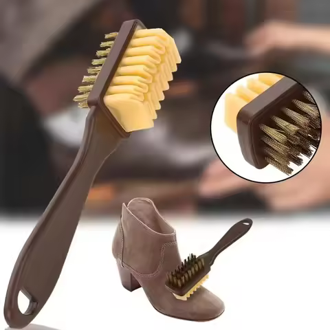 2-in-1 Shoe & Suede Brush With Eraser, For Boots, Nubuck & Faux Leather Care, Effective Double-Sided