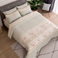 SB Design Square Lucky ชุดผ้าปูที่นอนพร้อมผ้านวม Micro Touch Flower Style Collection ขนาด 5 ฟุต ลาย MD 008