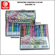 ROTATING CRAYON CAPYBARA CY-6108,CY-6108B,CY-6109 /R111/R96/R105 12 COLORS