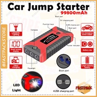 99800 mAh 12v Car Jump Starter Powerbank Emergency LED With Tyre Pump Inflator Power Bank 4 USB Port