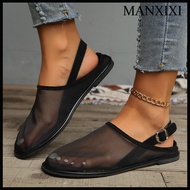 MANXIXI แฟชั่นผู้หญิง Sxey Mesh สวยรองเท้าส้นเตี้ย (35-40ขนาด)