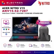 Acer Nitro V 15 ANV15-52-7287 15.6" FHD 165Hz Gaming Laptop (NVIDIA® GeForce RTX™ 4050, C7-240H, 16G