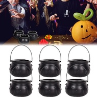 Halloween Themed Decorations Witch Bucket Round Basket Candy Cauldron Bucket Witch Basket Decoration