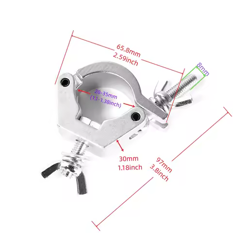 4Pcs Aluminum Alloy Single Buckle O Clamps for 28-35mm/1.1-1.38’’ OD Tube/Pipe Stage Lighting Clamp,