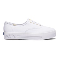 KEDS WF65056 TRIPLE CVO AMP ORGANIC COTTON/WHITE Women's Lace-up Sneakers White good