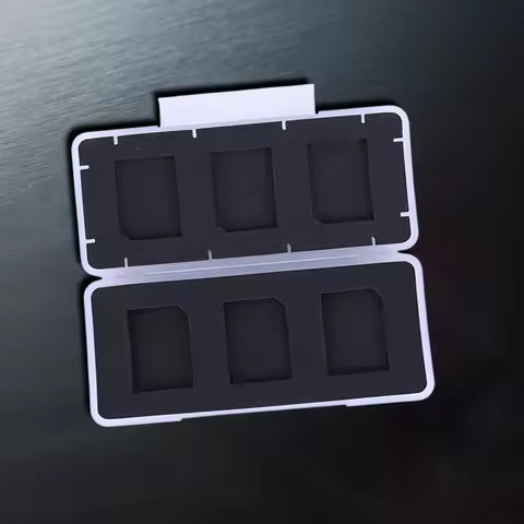 6 in 1 Clear SD Card Protector Holder Waterproof Plastic Memory Card Storage Case EVA Foam Anti-Stat