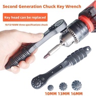 2 In 1 Double Head Ratchet Wrench Rust Resistant Anti Slip Drill Chuck Combination Key For J7c9
