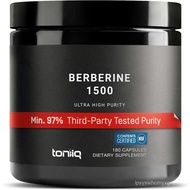 Toniiq Berberine HCl Kekuatan Ultra Tinggi Bersertifikat NSF dari Himalaya |   Ekstrak Pekat 100:1 -