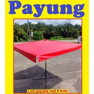 Set Payung Petak Segi Bulat Payung Niaga Pasar Malam Pekan Sehari Sari Burger Hawker Durian Umbrella