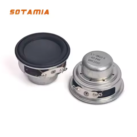 SOTAMIA 2Pcs 1.5 Inch Full Range Audio HIFI Speaker 4 Ohm 8W Rubber Edge Waterproof Loudspeaker DIY 