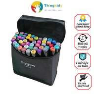 Bút Touch Mark marker 24 chi tiết hoặc 48 chi tiết màu Touchmark dạ hai đầu túi da vintage - Thingki