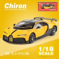 LEO 1:18 Bugatti Chiron Supercar Metal Diecast โมเดล รถอัลลอยด์รถยนต์ของเล่นคอลเลกชันของขวัญสําหรับเ