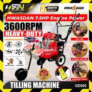 HWASDAN GE600 / GE-600 7.5HP 212CC 4-Stroke Heavy Duty Tilling Machine / Tiller 4.0kW 3600RPM with A