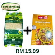 National Sindhi Biryani Masala 45g+ Euro Ibrahim XXL Basmati Rice 1Kg / GIFT PACK