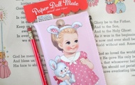 韓國【Afrocat】paper doll mate pencil case3〈Julie〉收納袋 可愛 復古娃娃 筆袋 鉛筆盒