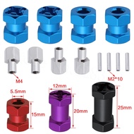 4pcs Aluminum RC Car 15/20/25mm Extension 12mm Hex Wheel Hub Drive Adaptor Combiner Coupler for 1/10