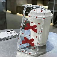 For IPhone 17 16 11 Pro 13 15 7Plus Pro Max 8 6 6s XR XS Red Bow Heart Case