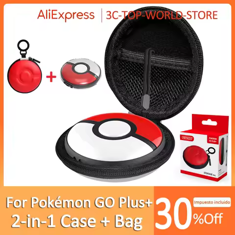 for Pokemon Go Plus Crystal Case + Bag EVA Hard Shell Carrying Case Storage Bag With Lanyard Can Sto