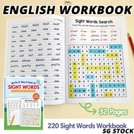 {SG} 32P English Workbook for Kids English Letters Tracing Workbook 220 Sight Words Write & Word Sea
