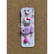 ~Gloria丽璇手作~(成品)手工毛线钩针编织小KT猫咪小鱼钥匙扣,包包、手机挂件礼物。