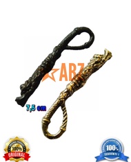 Sepasang cemeti kuning dan hitam mini bahan kuningan 7 cm