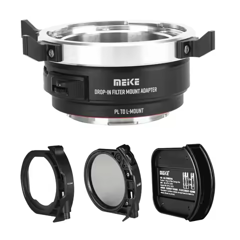 Meike MK-PLTL-C Manual Lens Adapter Ring with Drop-in VND Filter for ARRI PL Mount Cine Lens to L-Mo