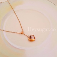 Love Pendent Stainless Steel Collarbone Necklace in Rose Gold