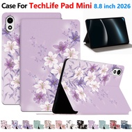 Tablet Cover For 2026 TechLife Pad Mini LTE 8'' WiFi Painted Flip Shockproof Stand Tablet Case