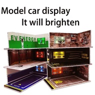 New PVC 1/24 Garage Model with Light, LED, DIY Assembly Hobbies Collection, Car Display, Storage, Fo