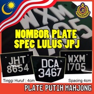 NOMBOR PLATE MOTOR LULUS JPJ (SPEC JPJ) NOMBOR PUTIH MAHJONG