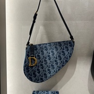 DIOR Saddle Rodeo Bag Pouch Blue Denim Dior Oblique Jacquard 老花 牛仔 手提包 單肩包 手袋 送禮 禮物 | S5909CDCE_M49E