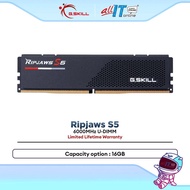 G.SKILL Desktop RAM 6000MT/s RIPJAWS S5 DDR5 for Desktop PC 16GB
