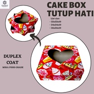 MERAH Heart Mica Cake Box Size 26X26x12 Red Mica Cake Box with Heart Lid Size 26X26x12/ Tart Box Siz