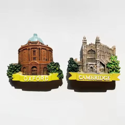 Cambridge, Oxford University, UK, Landmark Architecture, Tourist Memorial, Resin Painting, 3D Magnet