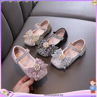 Spring Autumn Girl Princess Shoes Rhinestone Bow Tie Kids Leather Shoe Fashion Causal Sequins Childr