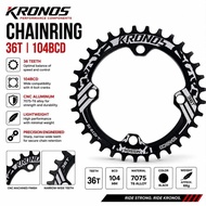 KRONOS Chainring 34T 36T 38T 104BCD Narrow Wide CNC 7075-T6 Alloy MTB Bike Chainring