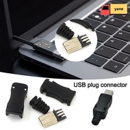 YANE USB 2.0 Jack, DIY 4 In 1 Assemble Mini USB Male Connector, 5Pin Plug Socket Mini USB Jack Micro