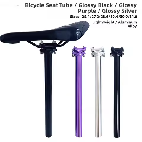 A6061 Aluminum Bicycle Seatpost 35cm Long Dual Bolt Fastening System Compatible with Standard Seat T