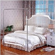 Mosquito Net Bracket 4 Corners Bed Post, Stainless Steel Bed Canopy Frame, Thicken Spiral Pattern Bed Stand, Fit for Twin/Full/Queen/King Size Bed, Easy to Install (Color : 25mm, Size : 1.